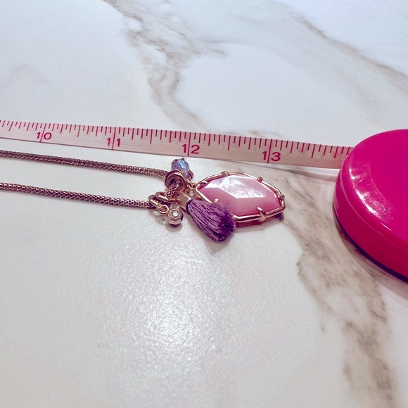 Kendra Scott Hailey Pendant Necklace - Rosegold and Lilac - Picture 3 of 6